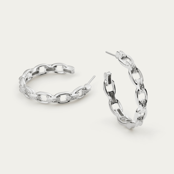 Silver Cyra Hoop Earrings